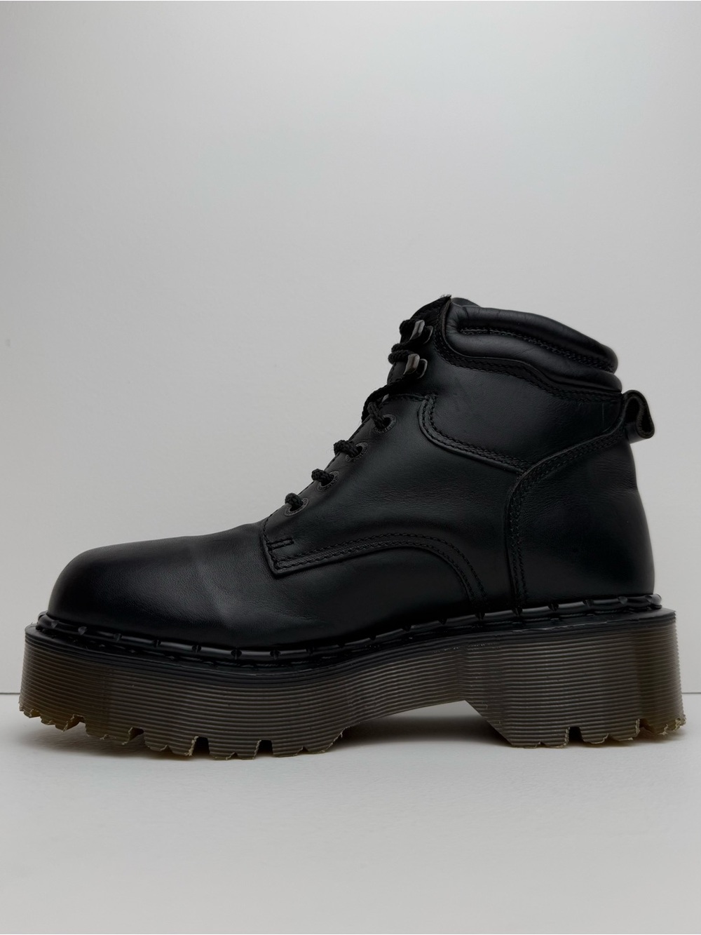Dr. Martens Boots Vintage England Envy Black Greasy Leather MIE Platforms UK 6 - Picture 4 of 16